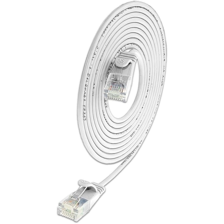 Net-com U/UTP kat.6 patchkabel, hvid, 2,8 cm, 0,5 meter