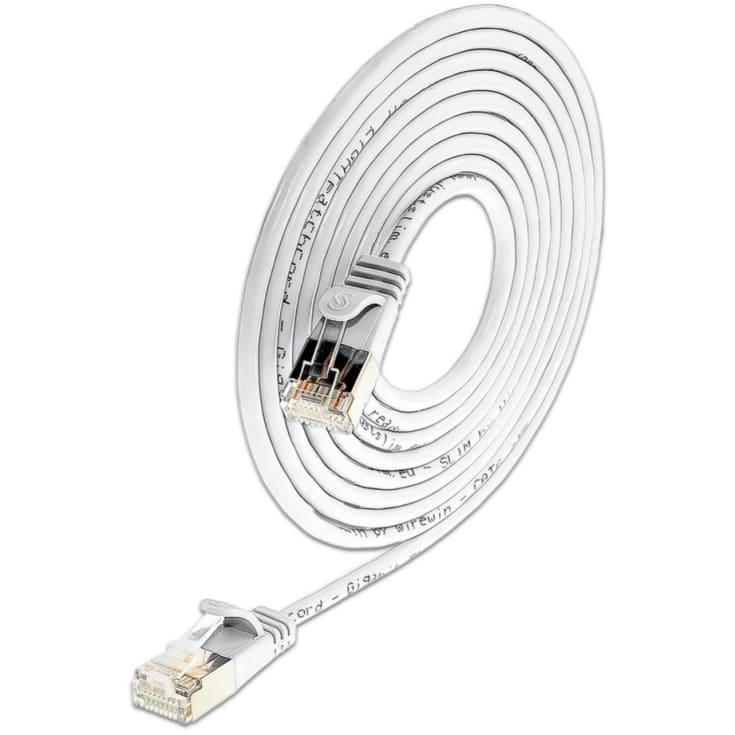 10 stk Patchkabel SLIM U/FTP skærmet Kat.6 3M PVC Ø3,8mm hvid