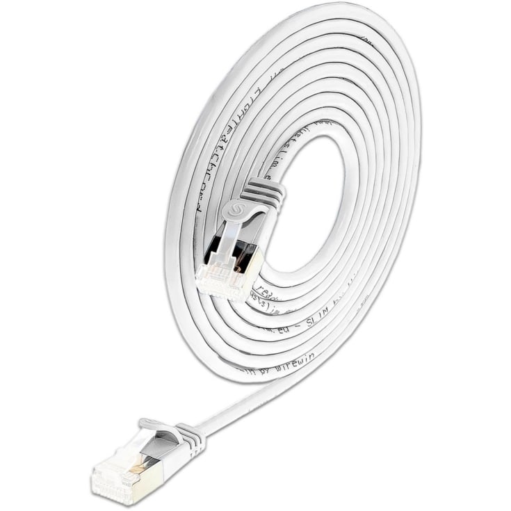 Net-com patchkablar U/UFTP kat.6 0,25 meter, Ø3,8 mm, vit