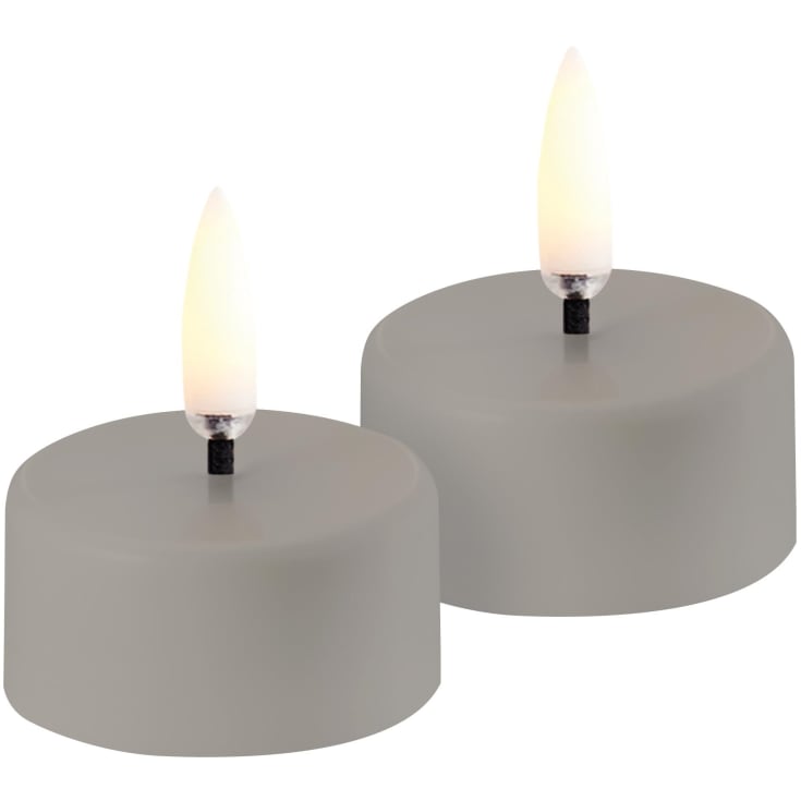 Uyuni LED fyrfadslys, genopladelig, beige, 2-pak