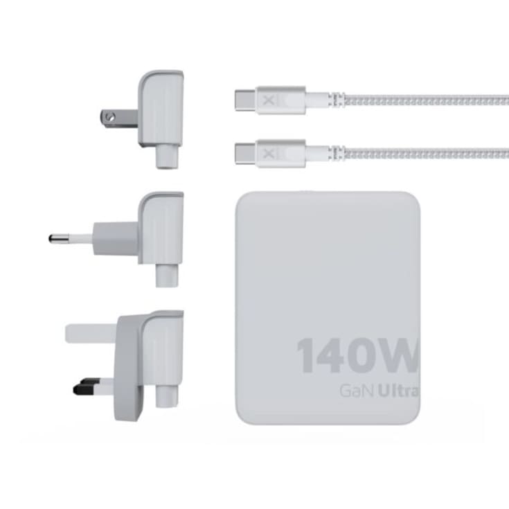 Xtorm GaN Ultra rejseoplader, USB-C/A, 140W, hvid