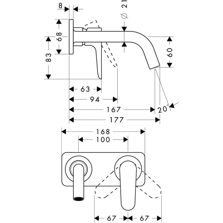 Axor Citterio M håndvaskarmatur, 167 mm, krom