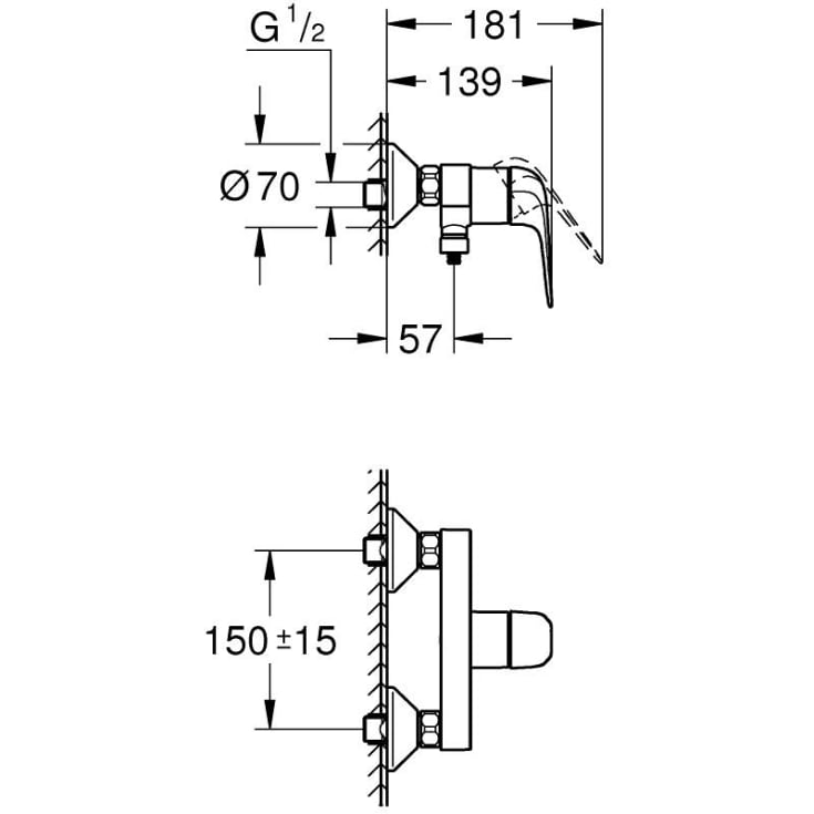Grohe Swift dusjbatteri, krom