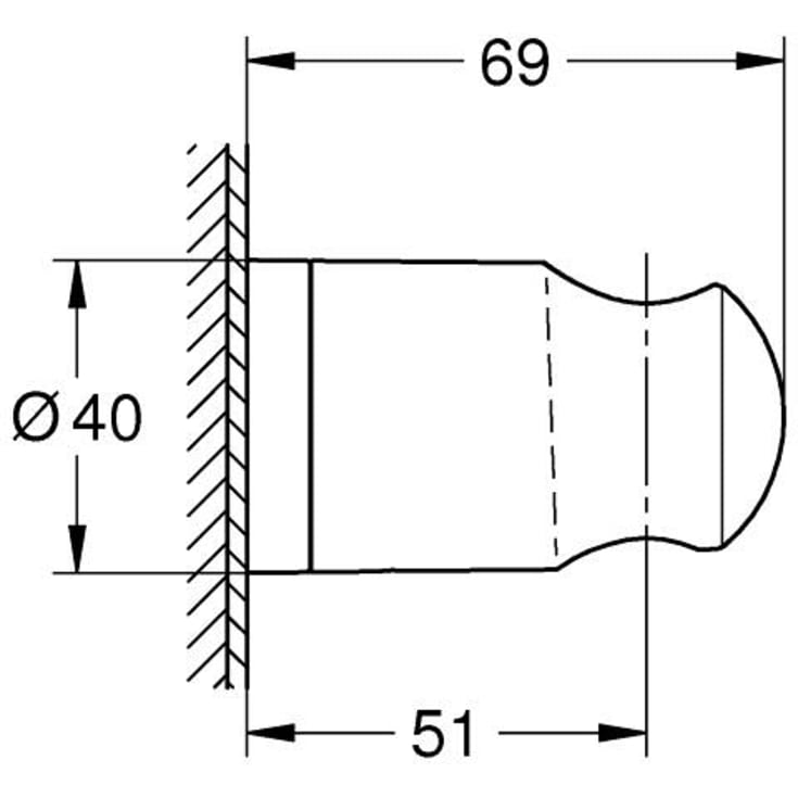 Grohe Vitalio Universal håndbruserholder, krom