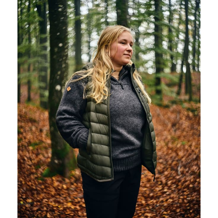 Pinewood Hurricane dame striktrøje med membran, Mørkegrå, 2XL