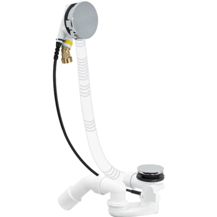 Villeroy & Boch av- og overløpssett for badekar, med karfylling, Krom