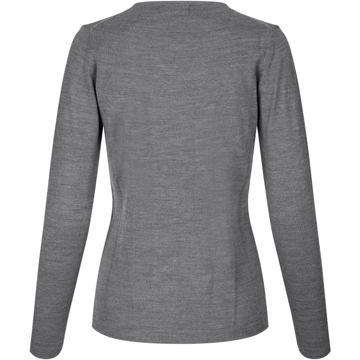 ID dame striktrøje med merinould, Grå Melange, 4XL