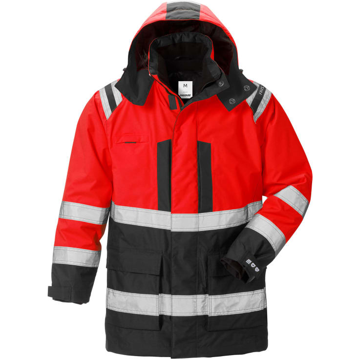 Fristads Airtech® 3-i-1 parkajakke 4036, Hi-vis Rød/Sort, XL
