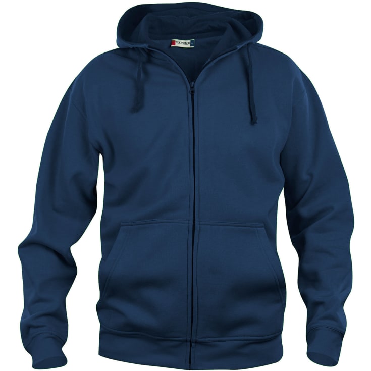 Clique Basic sweat hættetrøje med lynlås, Mørk navy, S