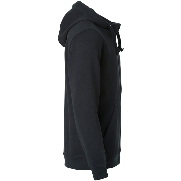 Clique Basic sweat hættetrøje med lynlås, Sort, L