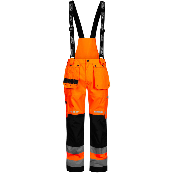 Lyngsøe håndværkerregnbukser, Hi-Vis Orange/Sort, 3XL