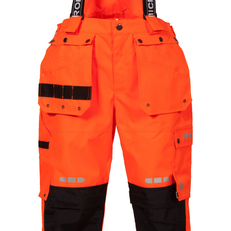 Lyngsøe håndværkerregnbukser, Hi-Vis Orange/Sort, 3XL