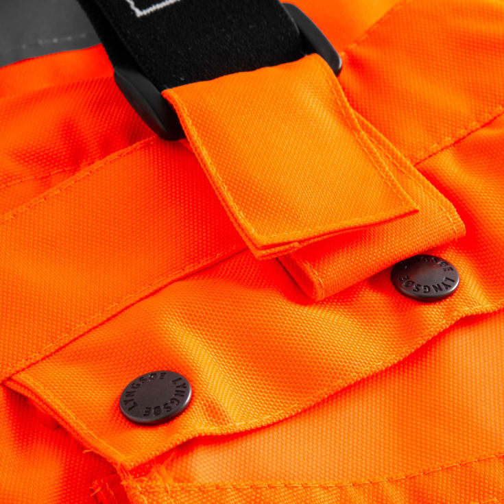 Lyngsøe håndværkerregnbukser, Hi-Vis Orange/Sort, 3XL