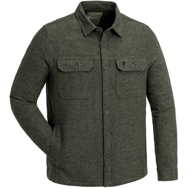 Pinewood Värnamo regular fit flannelskjorte, Dark Green Melange, XL