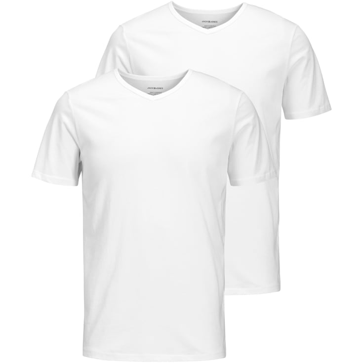 Jack & Jones JABASIC 2-pak kortærmet undertrøje, Hvid, L