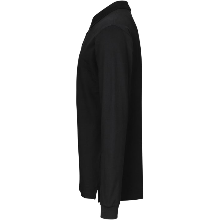ID langærmet Polo T-shirt med stretch, Sort, 3XL