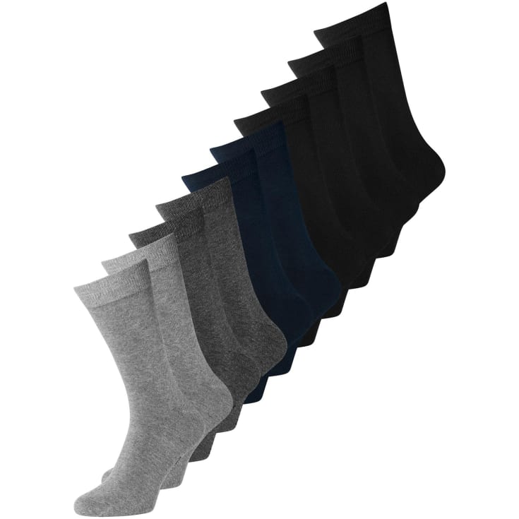 Jack & Jones JACJENS 10-pak strømper, Sort/Grå, ONESIZE
