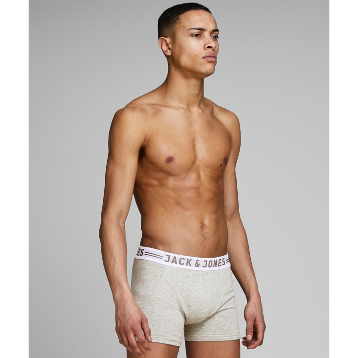 Jack & Jones Sense 3-pak boxershorts, Hvid/grå/sort, L