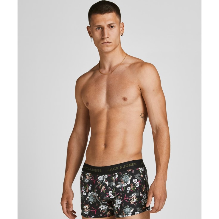 Jack & Jones JACFLOWER 3-pak boxershorts, Sort, 2XL