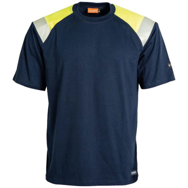 Tranemo FR T-shirt, Marine/Hi-Vis gul, 3XL