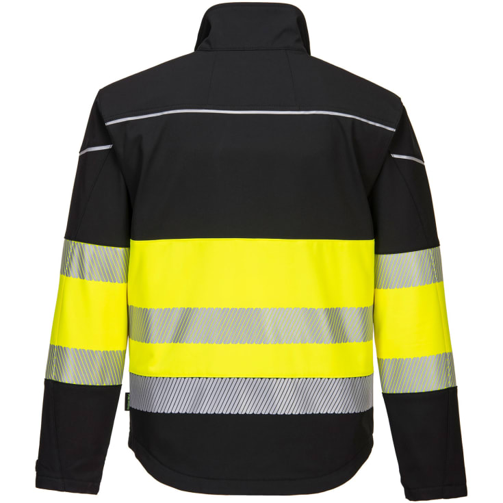 Portwest PW3 softshelljakke, Hi-Vis Sort/Gul, M