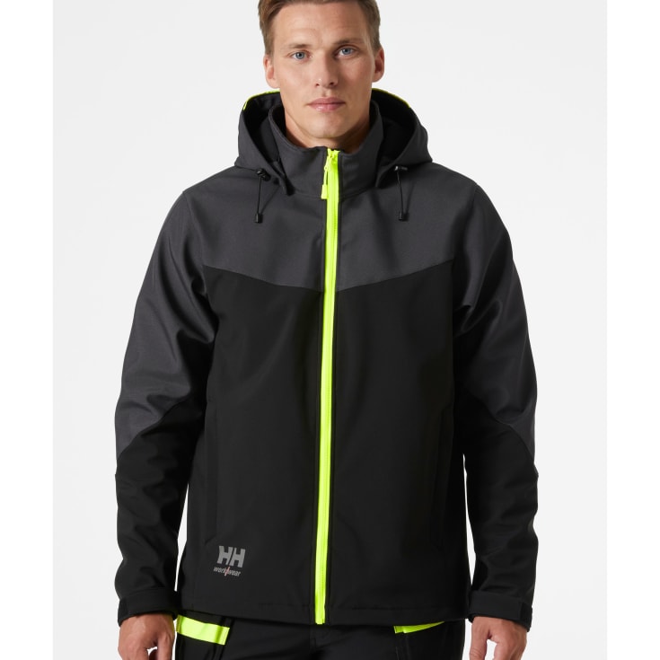 Helly Hansen Oxford softshelljacka, svart/mörkgrå, st 4XL