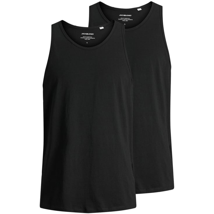 Jack & Jones JABASIC 2-pak undertrøje, Sort, XL