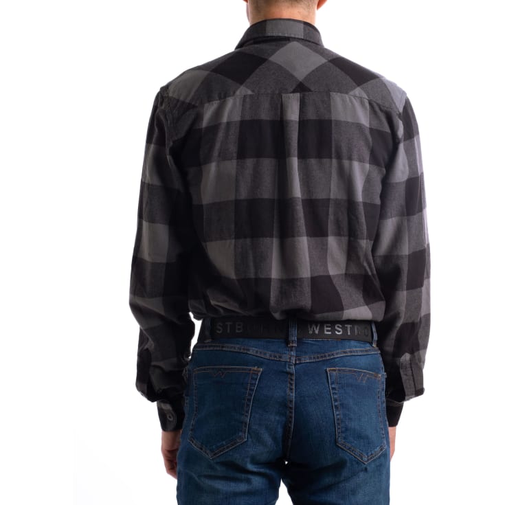 Westborn skovmandsskjorte, mørkegrå/sort, str. S