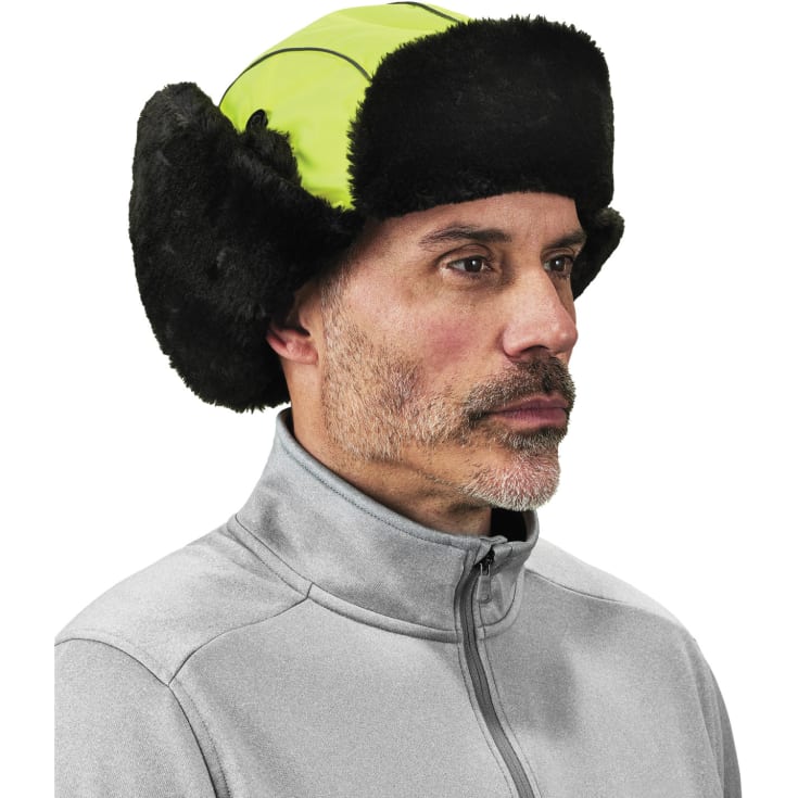 Ergodyne 6802 Classic Trapper hat, Lime, L/XL