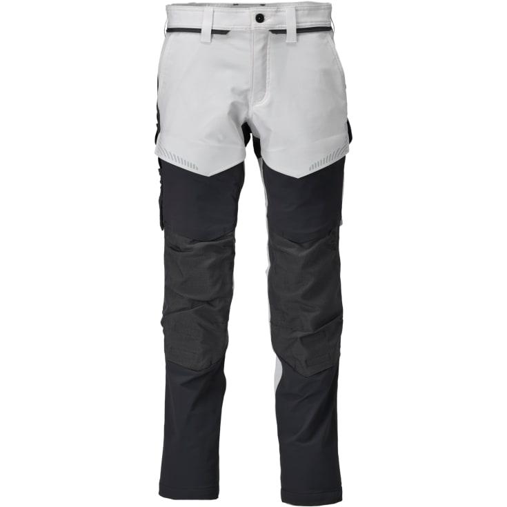 Mascot Customized arbejdsbukser med stretch, hvid/mørkegrå, str. 76C51