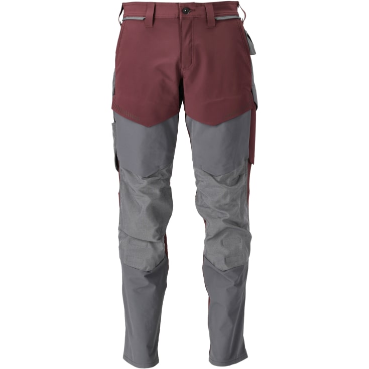 Mascot Customized arbejdsbukser med stretch, rød/grå, str. 82C66