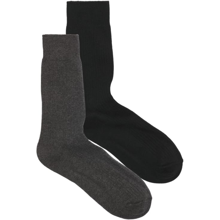 Jack & Jones JACPREMIUM 2-pak strømper, Black/Dark Grey Melange, ONESIZE