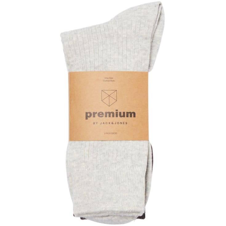 Jack & Jones JACPREMIUM 2-pak strømper, Light Grey Melange, ONESIZE