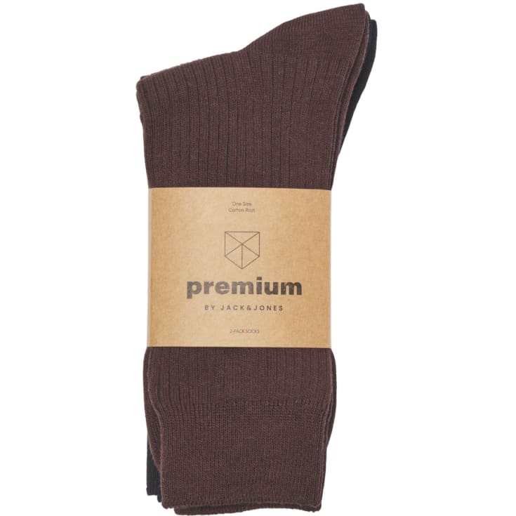 Jack & Jones JACPREMIUM 2-pak strømper, Black/Java, ONESIZE