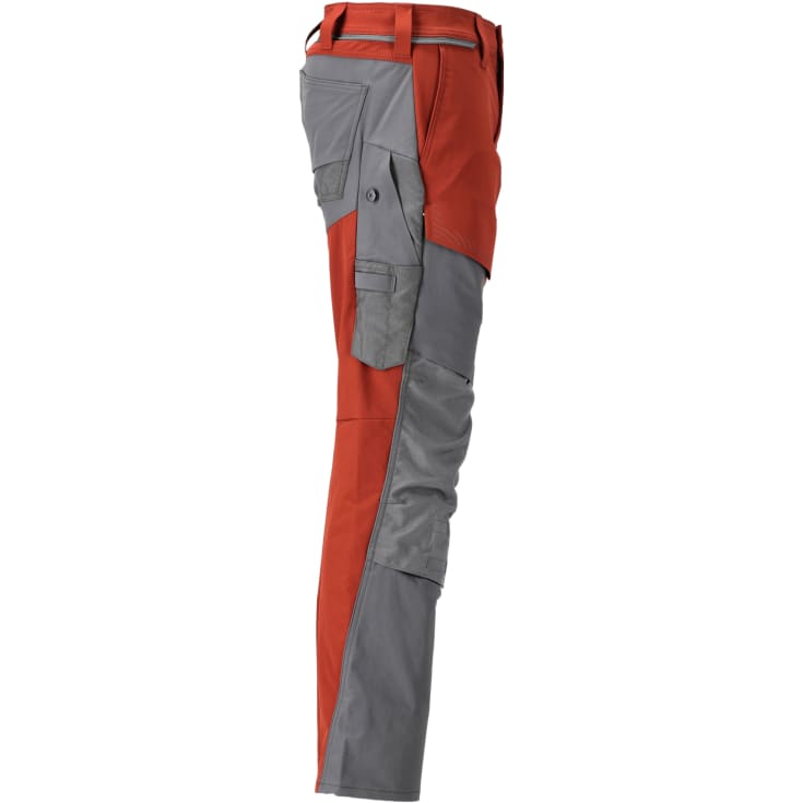 Mascot Customized arbejdsbukser med stretch, rødorange/grĂ¥, str. 82C52