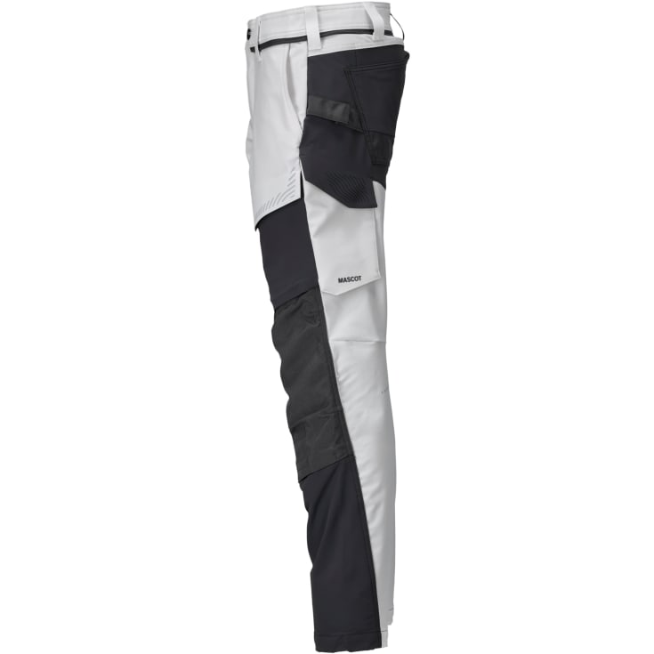 Mascot Customized arbejdsbukser med stretch, hvid/mørkegrå, str. 76C51