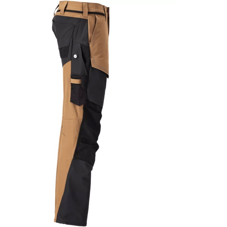Mascot Customized arbetsbyxor med stretch, khaki/svart, st 82C45