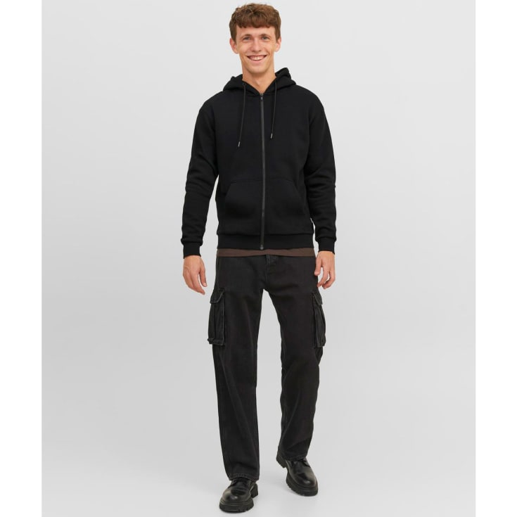Jack & Jones JJEBRADLEY hættetrøje med lynlås, Black, L