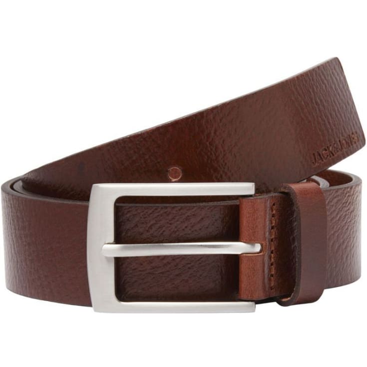 Jack & Jones JACSTOCKHOLM læderbælte, Brown Stone, 80 CM