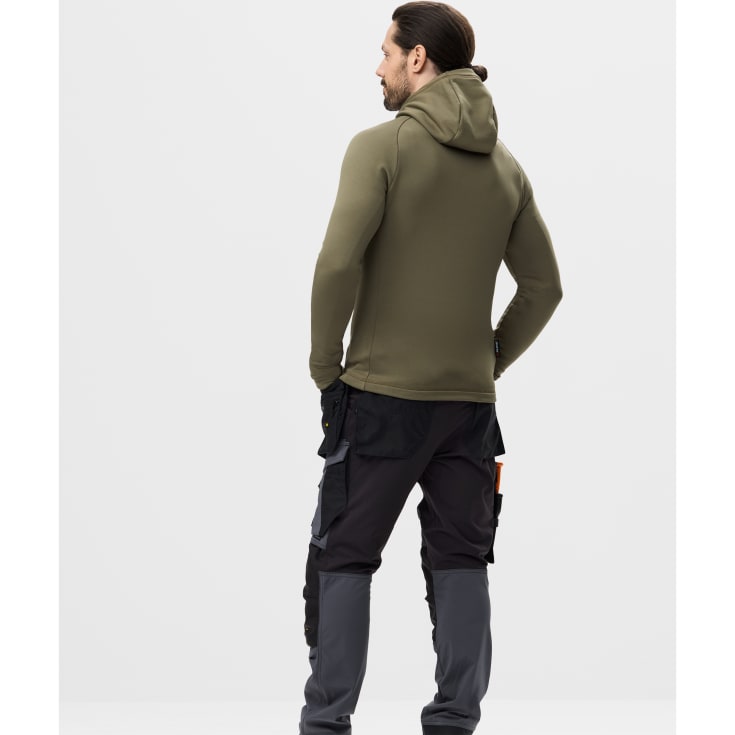 Snickers Flexiwork Polartec® hættetrøje med lynlås 8026 full stretch, Khaki Green, M