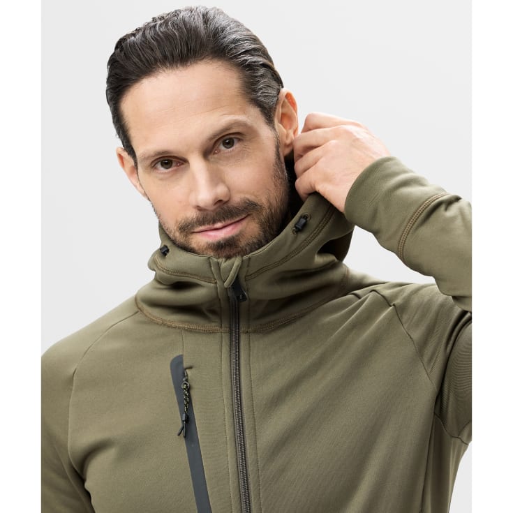 Snickers Flexiwork Polartec® hættetrøje med lynlås 8026 full stretch, Khaki Green, M