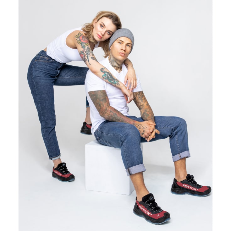 Airtox TX44 sikkerhedssko S3, Rød/Sort, 45