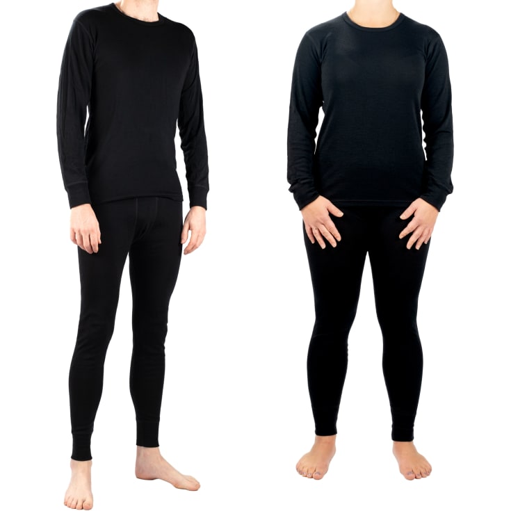 Westborn baselayer bukser med merinould, Black, M