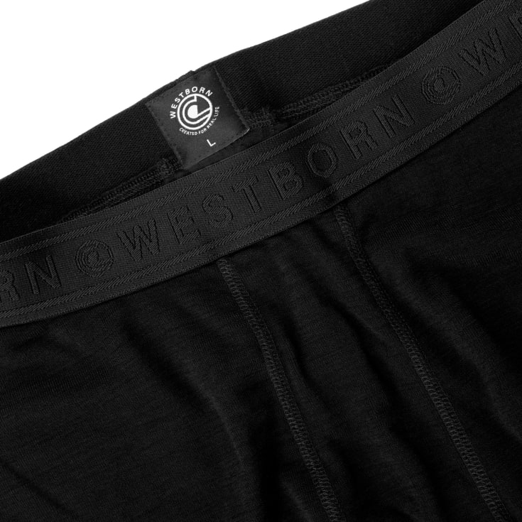 Westborn baselayer bukser med merinould, Black, M