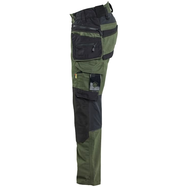 Blåkläder Workwear Striker håndværkerbukser med 2-vejs stretch, grøn/sort, str. C150