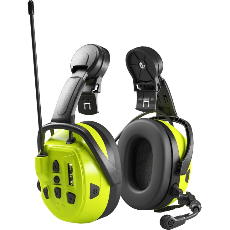 Hellberg Local 2 høreværn med Bluetooth til hjelmmontering, Sort/Gul, ONESIZE
