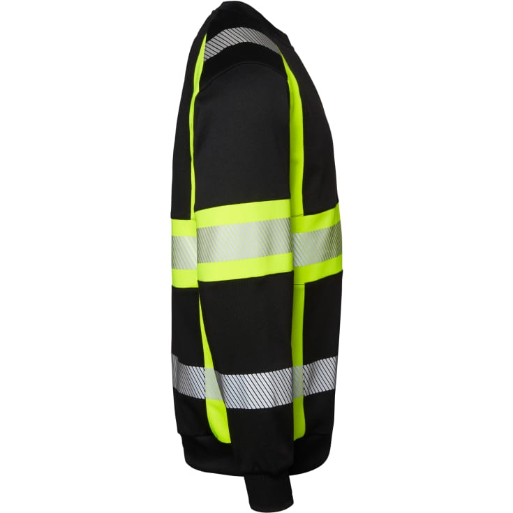 Top Swede sweatshirt 602, Sort/Hi-Vis Gul, XL