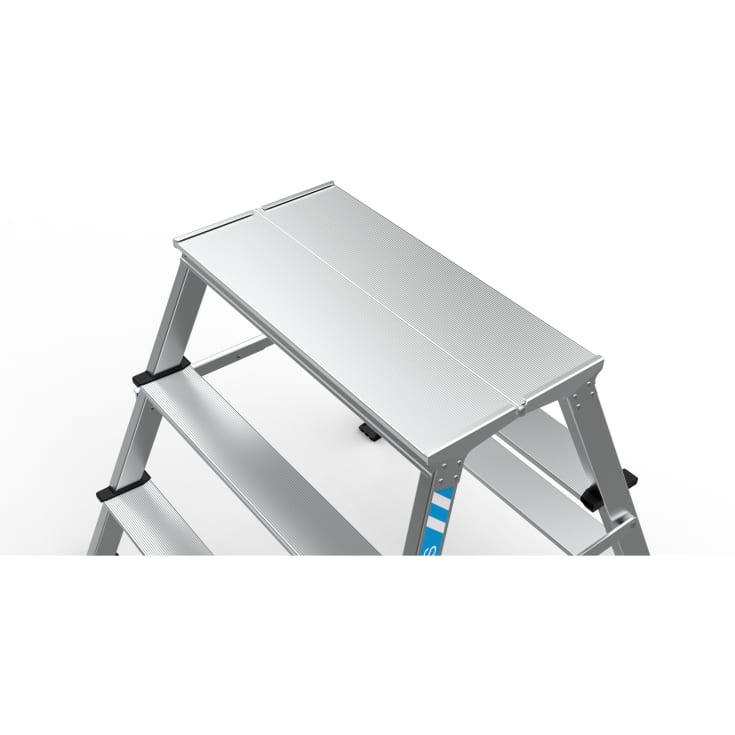 Zarges trappstege XLSTEP P, anodiserad, bred, 4 steg/0,99 m
