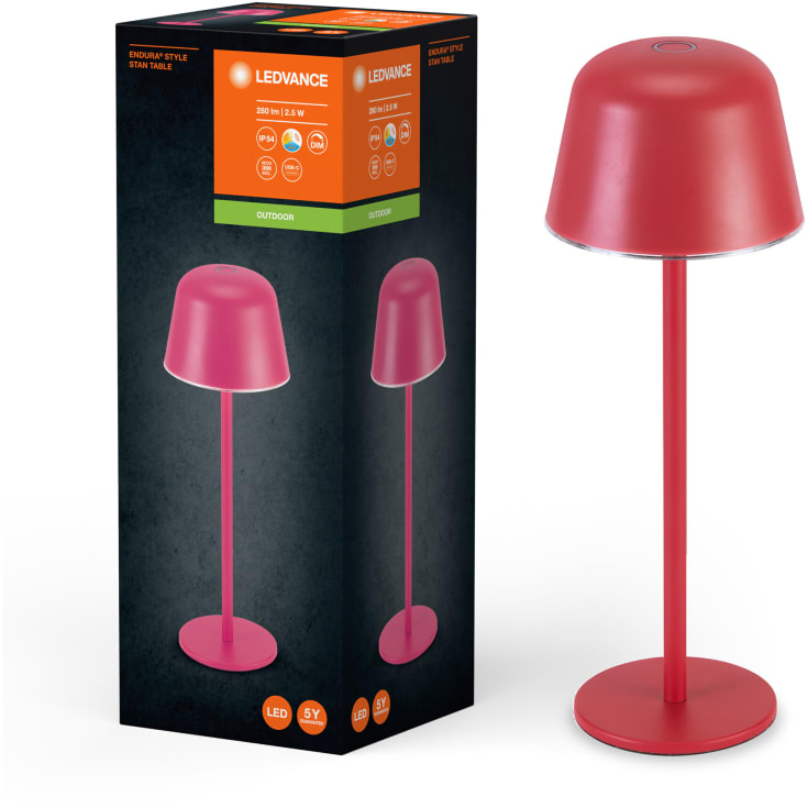 Ledvance Endura Style uppladdningsbar bordslampa, rosa