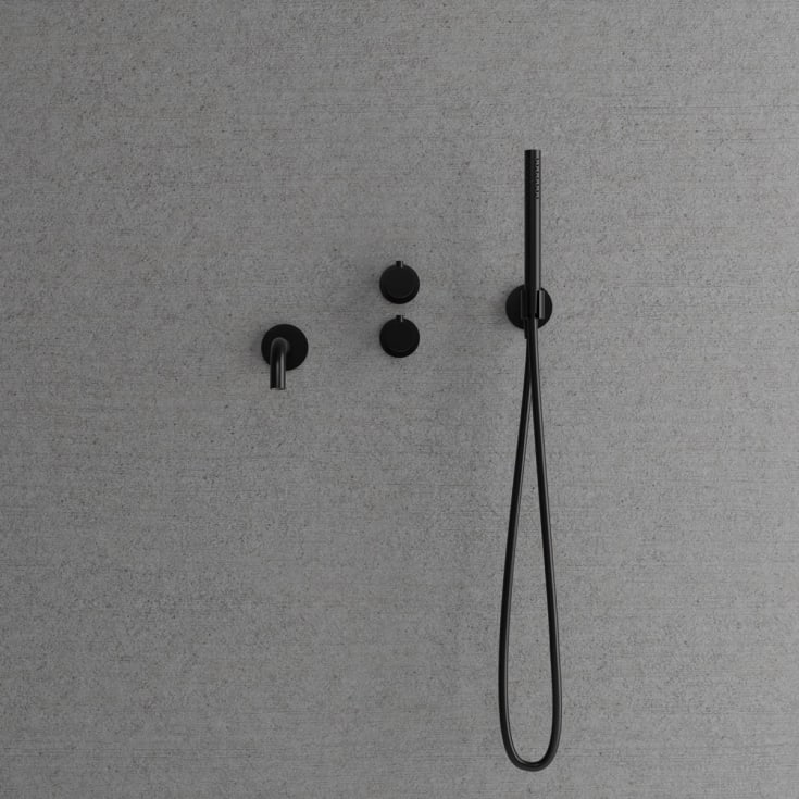 Scandtap Harmonized 4 badkarsblandare med duschset, svart